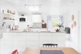 A skylight brightens to kitchen.